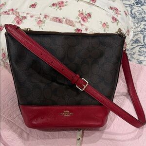 Coach Black and Red Shoulder Bag